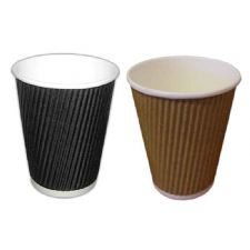 Brown and Black Ripple Paper Coffee Cups